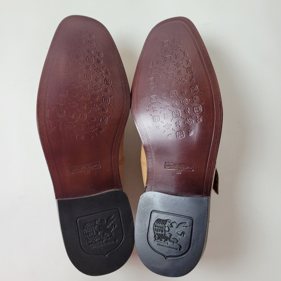 Stacy Adams Valencia Mens 11 M Natural Leather Fisherman Loafers 24640 NEW